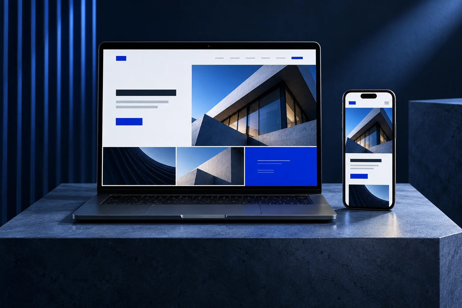 Illustrative responsive website design