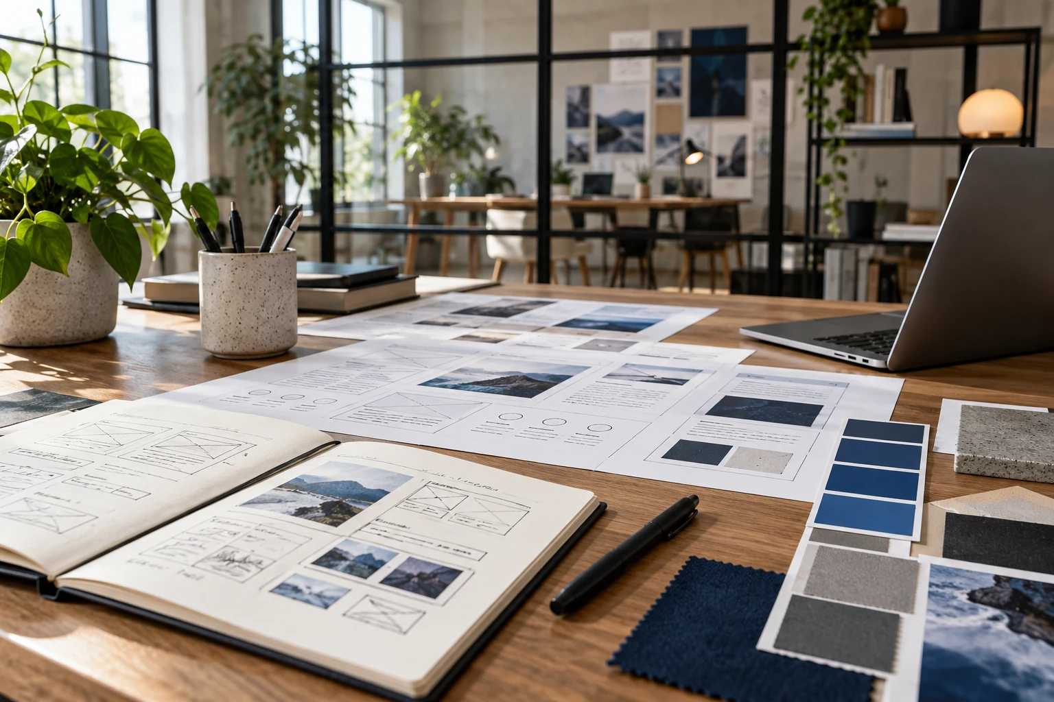 Illustrative website planning workspace